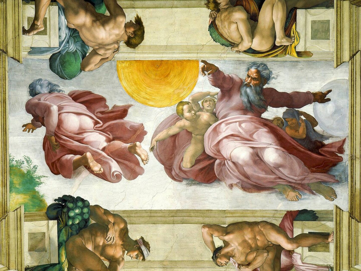 'La creación de los astros y las plantas'. Miguel Ángel Buonarroti. 1511.