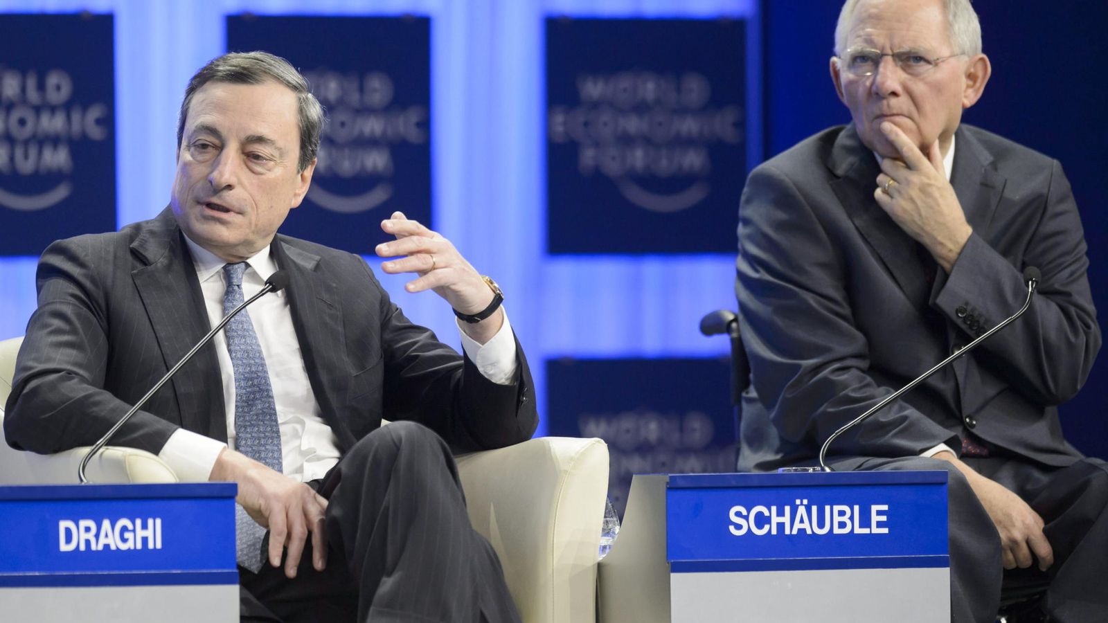 Foto: El presidente del BCE Mario Draghi, y el ministro de Finanzas alemán, Wolfgang Schaeuble. (EFE)