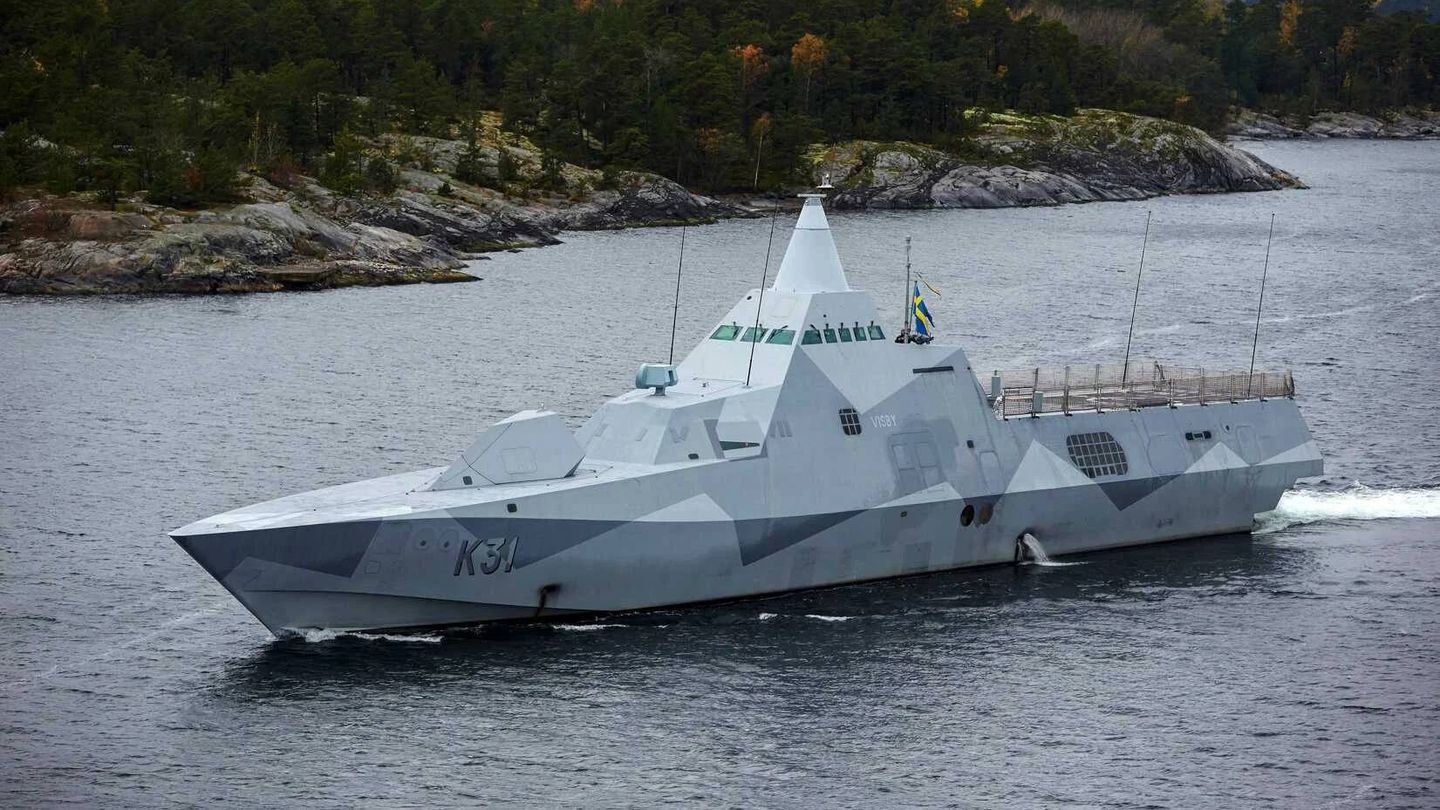 Corbeta sueca HMS Visby, con un diseño furtivo e innovador. (Reuters)