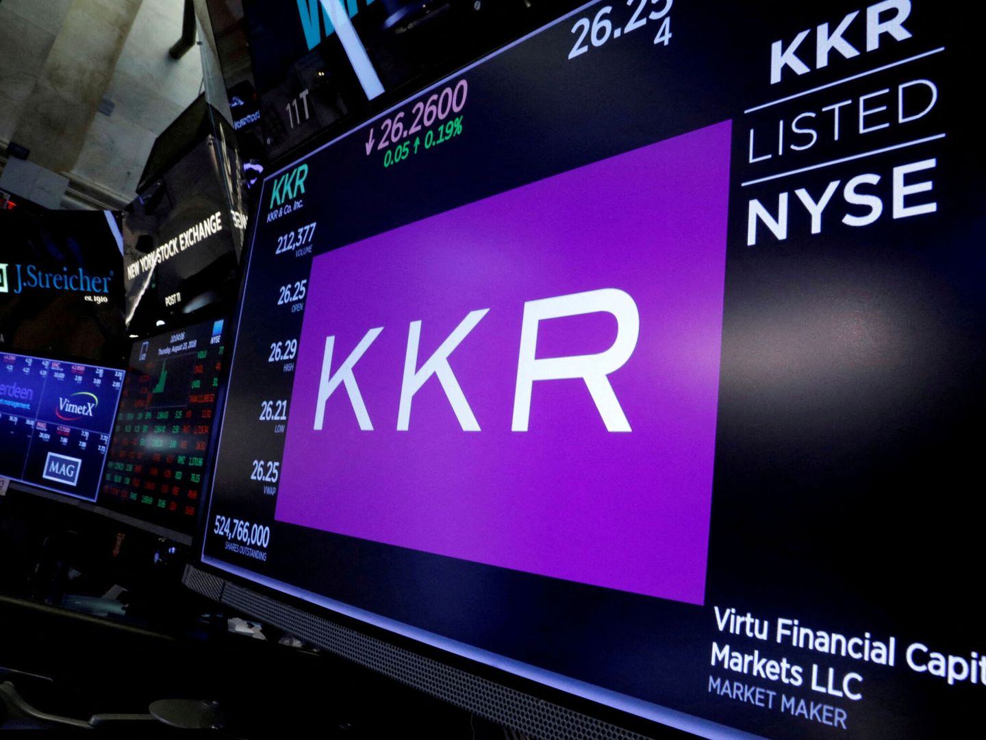 Logo del fondo de capital riesgo KKR. (Reuters)