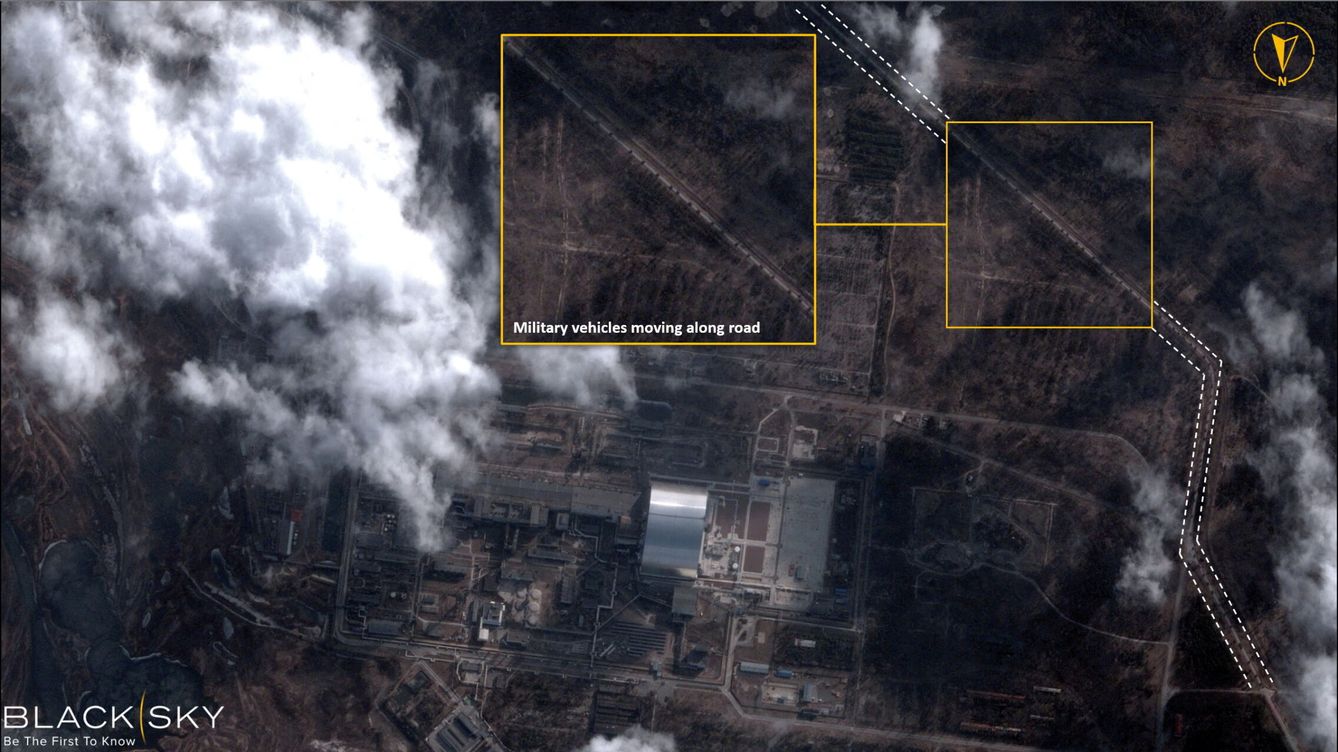 Foto: Foto de satélite de la zona de la planta nuclear de Chernóbil. (BlackSky)
