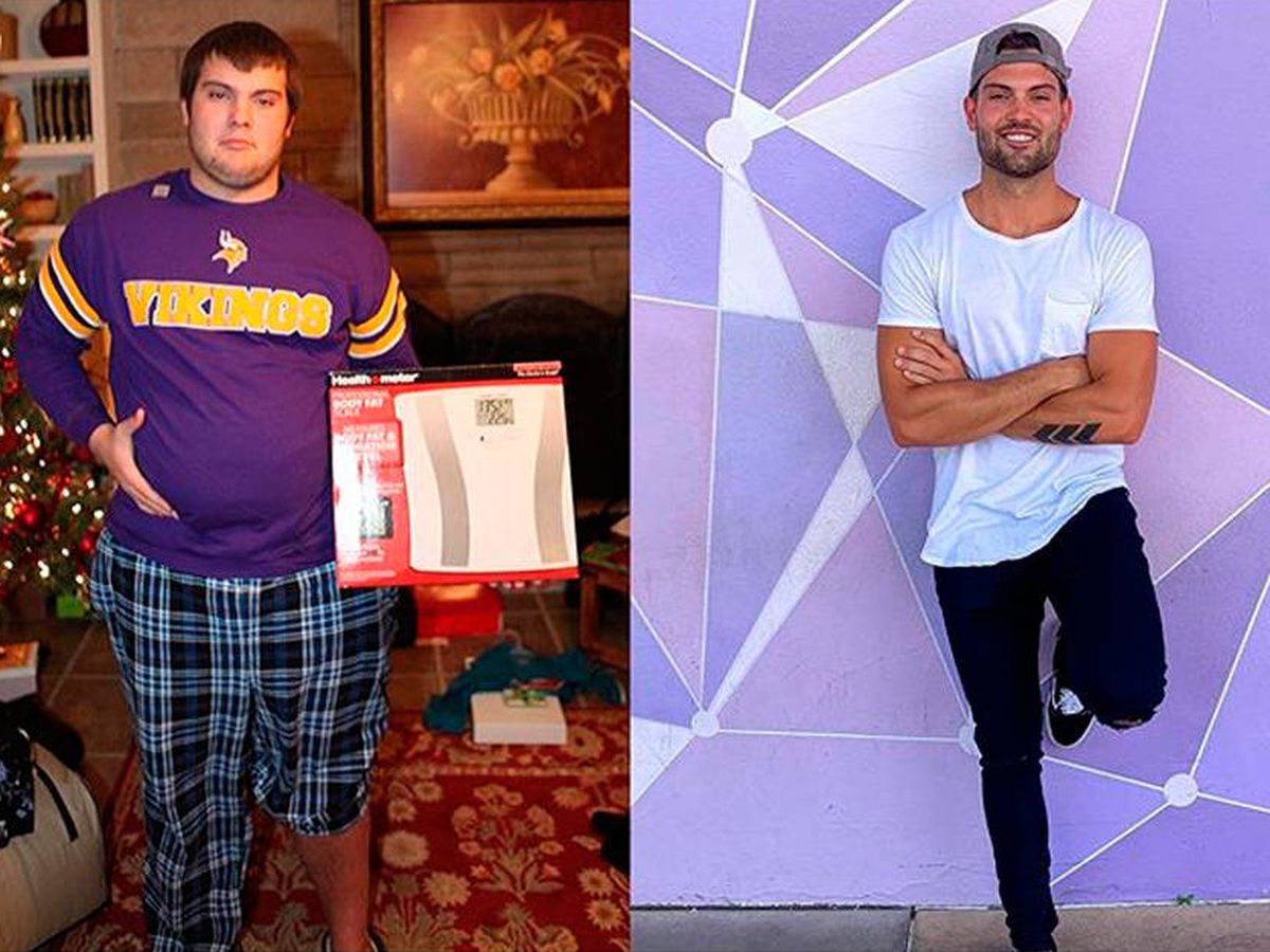 Foto: El antes y el después de Carter Good tras adelgazar casi 65 kilos (Foto: Instagram)