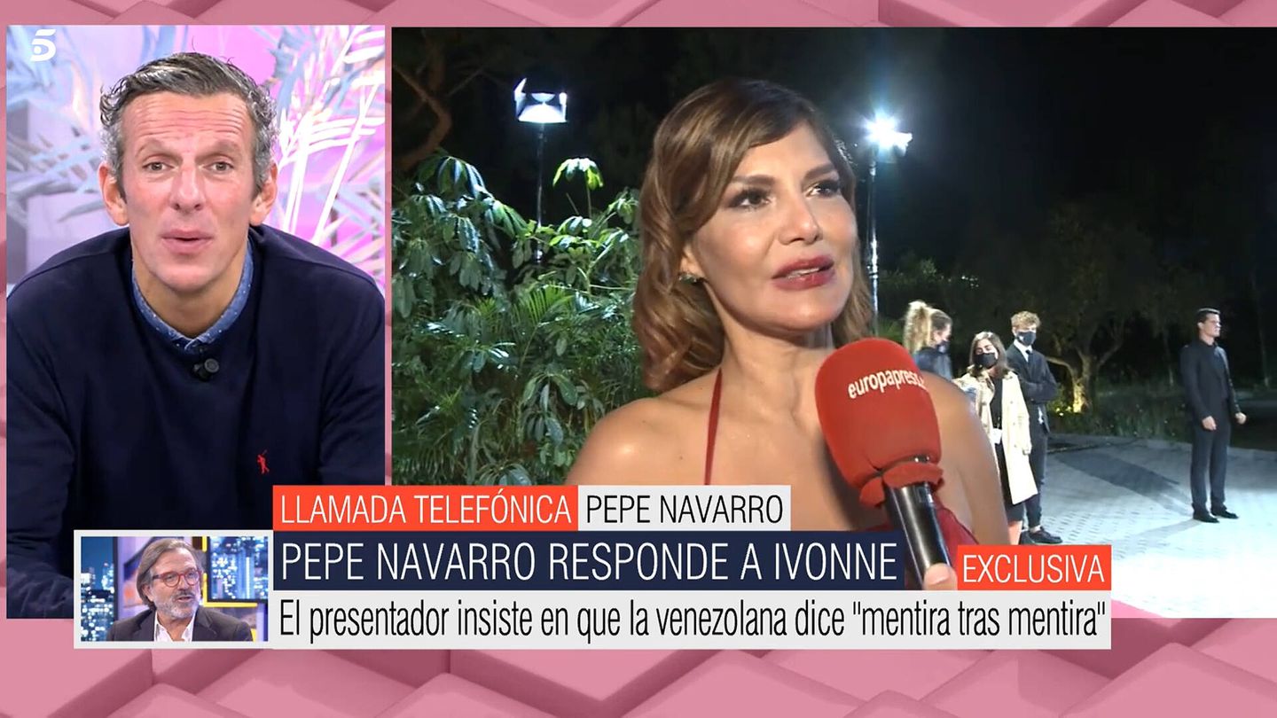 Prat, en conexión telefónica con Pepe Navarro. (Mediaset)