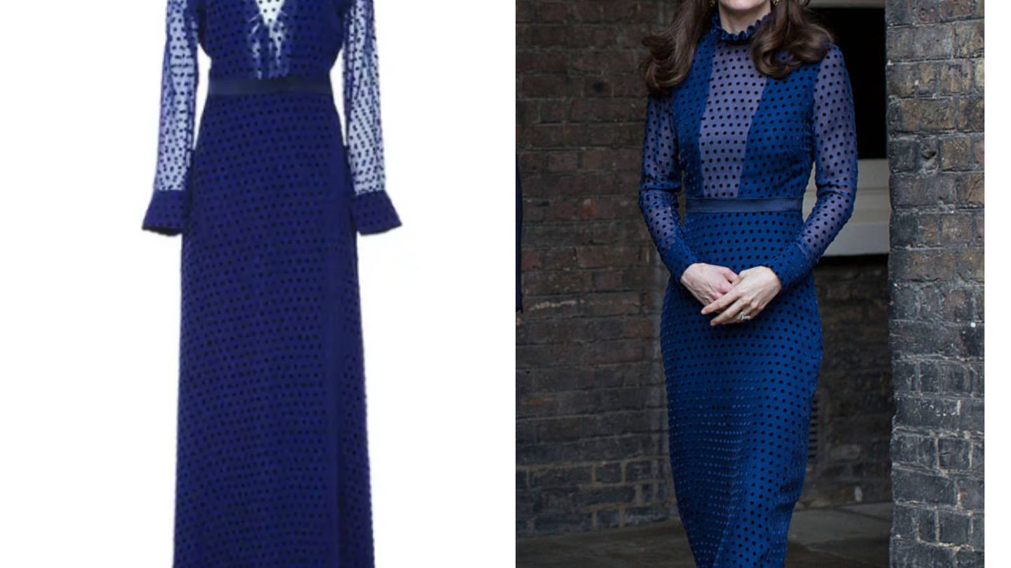 Kate Middleton y su vestido de la marca Saloni. (Getty)