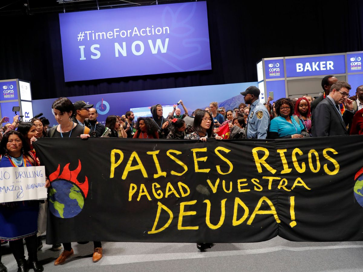 Foto: Activistas ambientales protestan en la COP25. (Reuters)