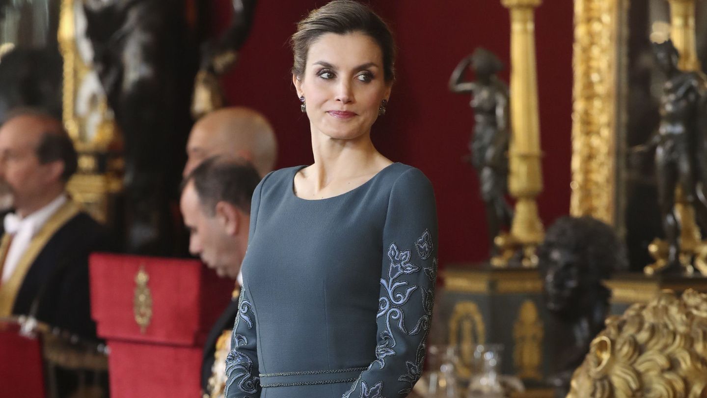 La Reina durante la recepción en el Palacio Real (Efe)