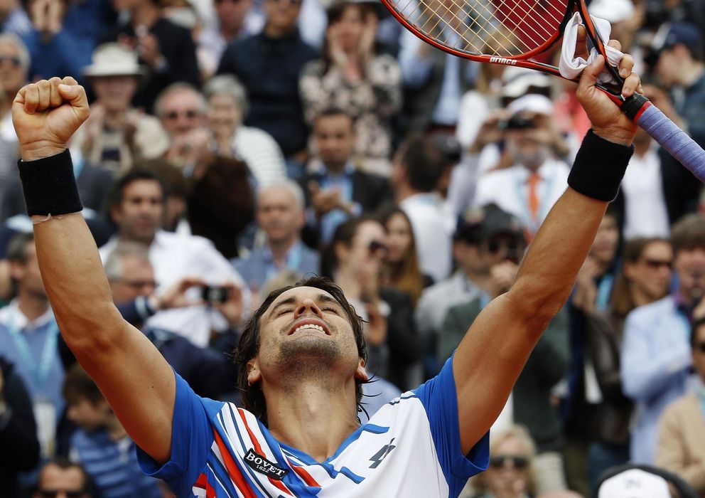Foto: Ferrer celebra su victoria sobre Rafa Nadal (Reuters).