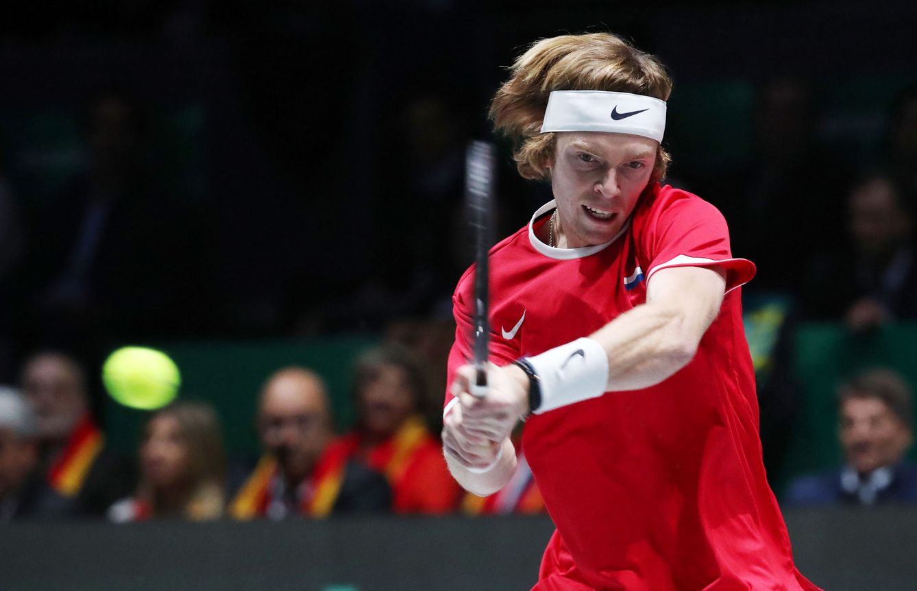 Andrey Rublev le dio el primer punto a Rusia en la Copa Davis. (Reuters)