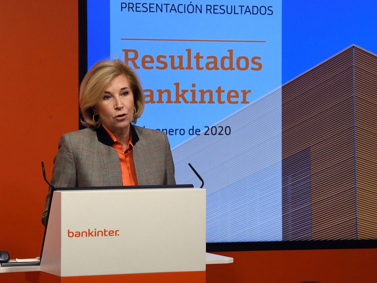 Foto: La consejera delegada de Bankinter, María Dolores Dancausa, en Madrid durante la presentación de los resultados del 2019. (EFE)