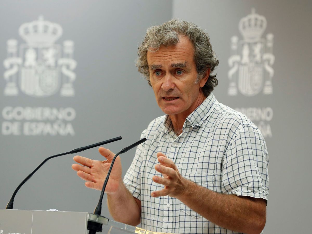 Foto: Fernando Simón, durante la rueda de prensa de este jueves en el Ministerio de Sanidad. (EFE)