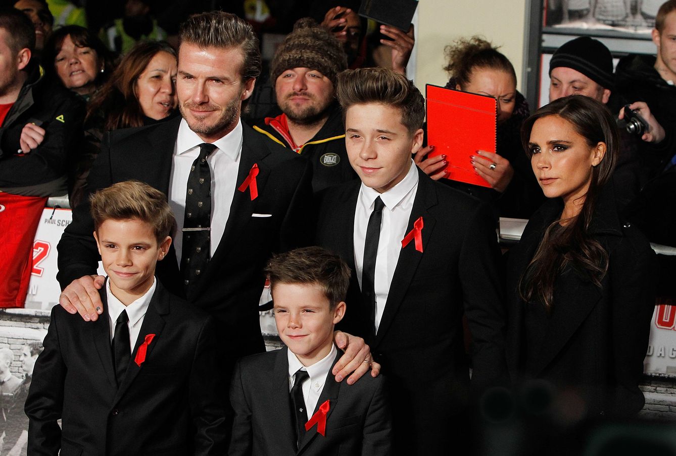 La familia Beckham (casi al completo), en una imagen de archivo (Gtres)