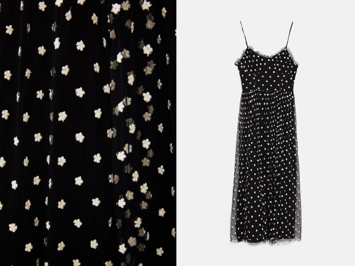 Detalle y silueta del vestido 'new in' de Zara. (Cortesía)