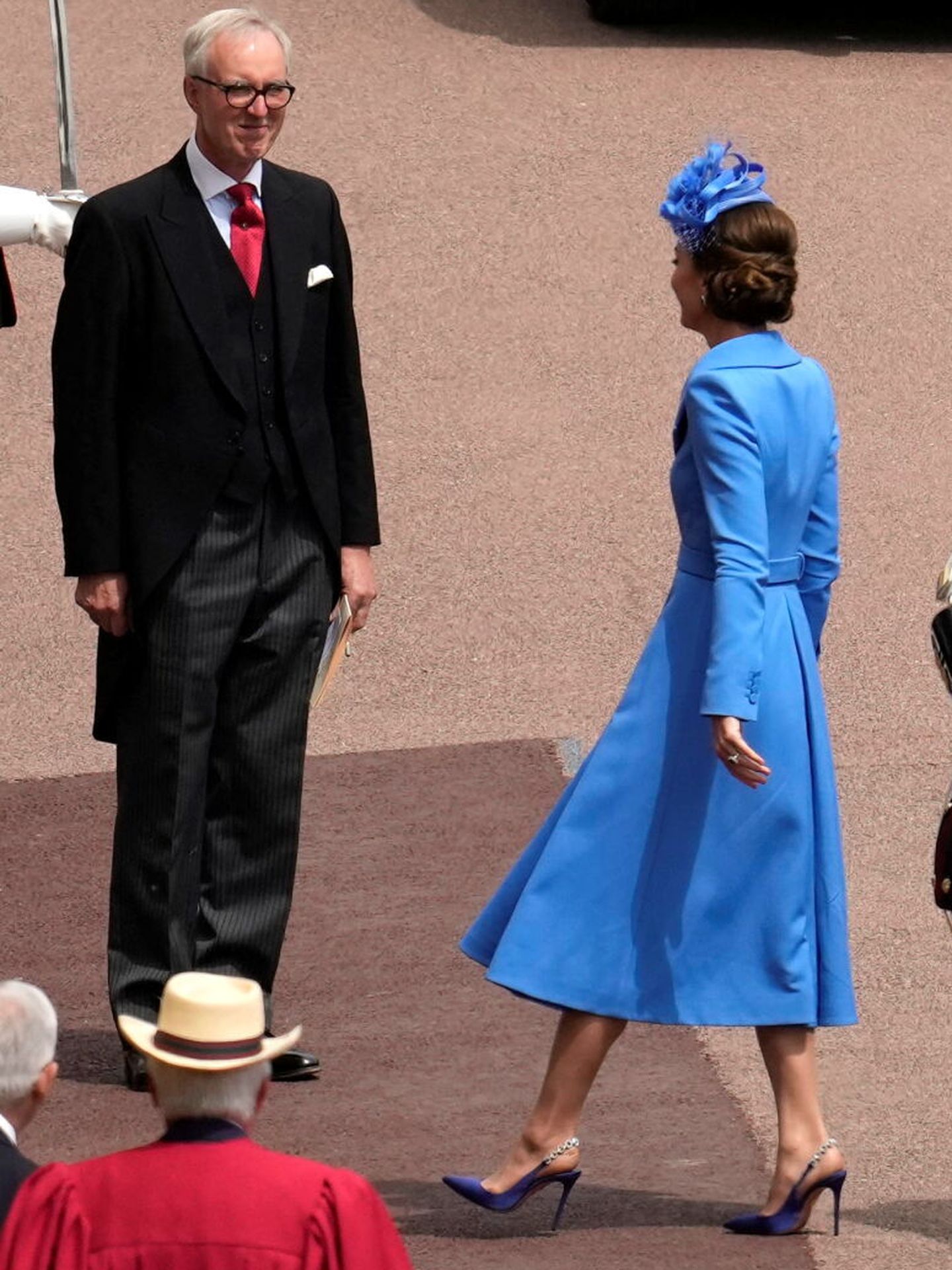 La duquesa, con zapatos de Aquazzura. (Reuters/Toby Melville)