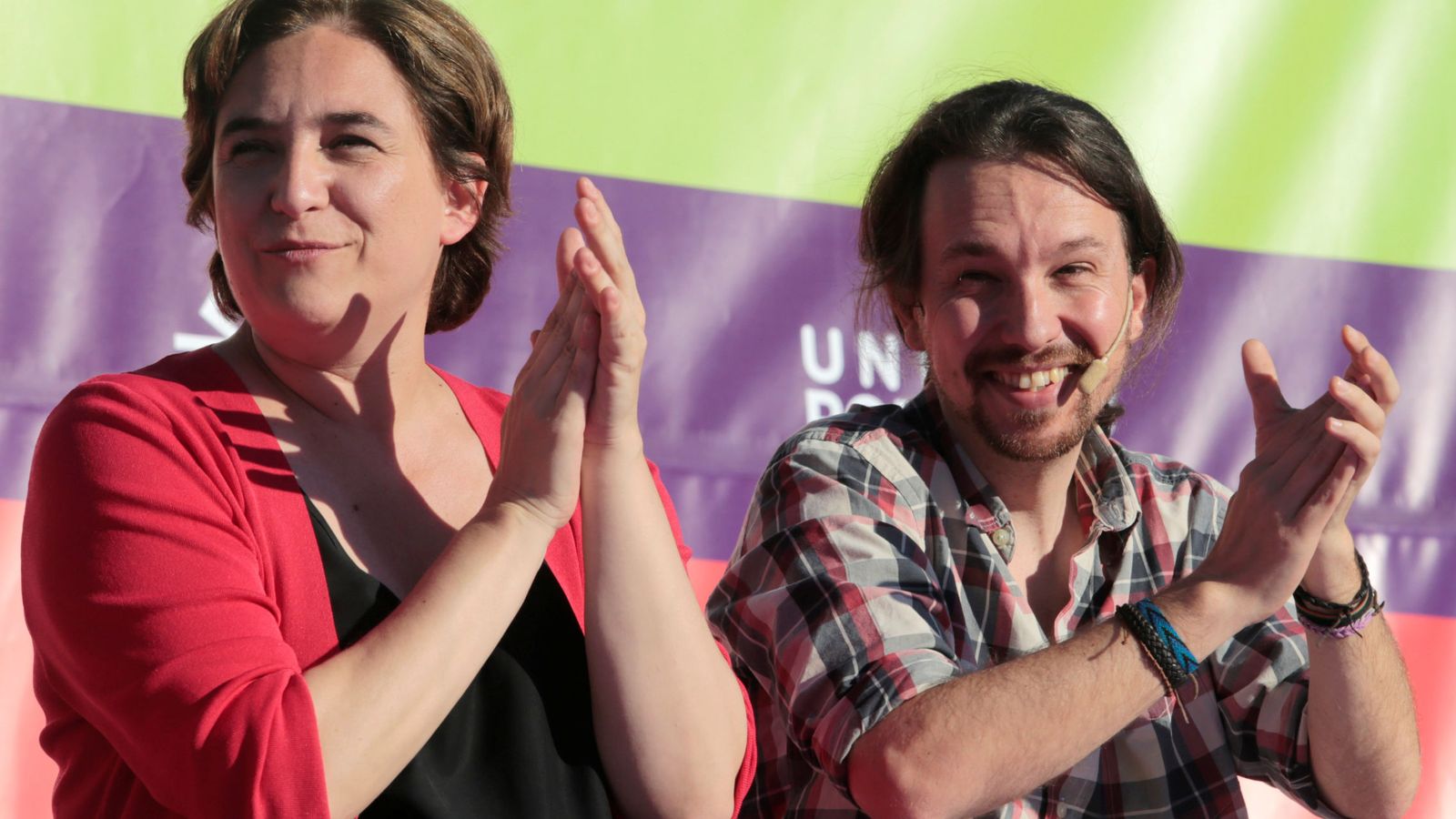 Foto: Ada Colau, alcadesa de Barcelona, con el candidato a la presidencia de Unidos Podemos, Pablo Iglesias. (EFE)