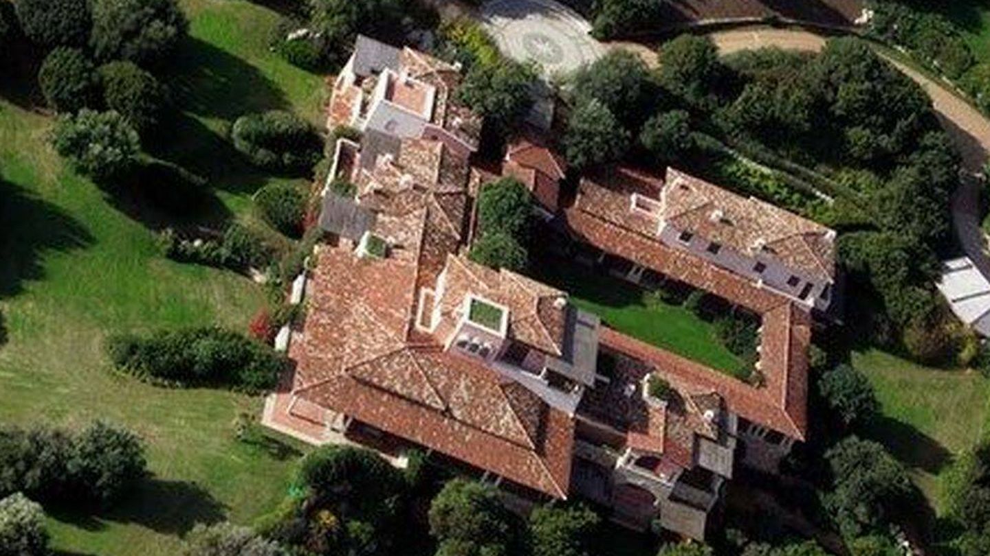 Vista aérea de Villa Certosa, en Cerdeña.