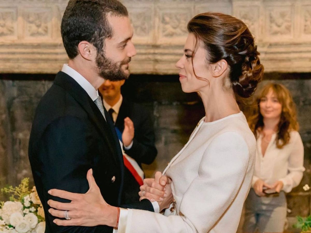 Foto: Los recién casados Louis Sarkozy y Natali Husic. (Instagram/@husicnatali)
