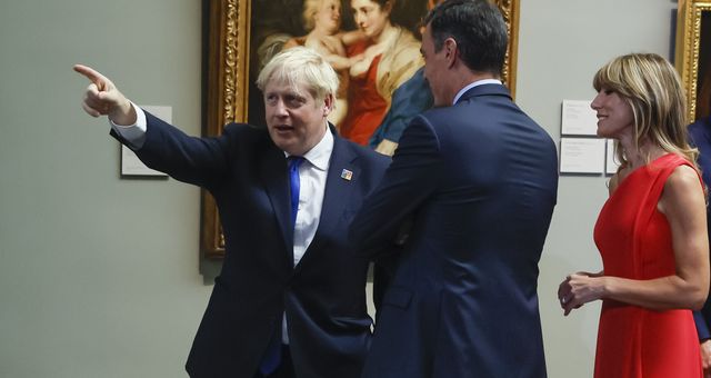 El primer ministro británico, Boris Johnson, a su llegada al Museo. (EFE/Pool/Juanjo Martín)