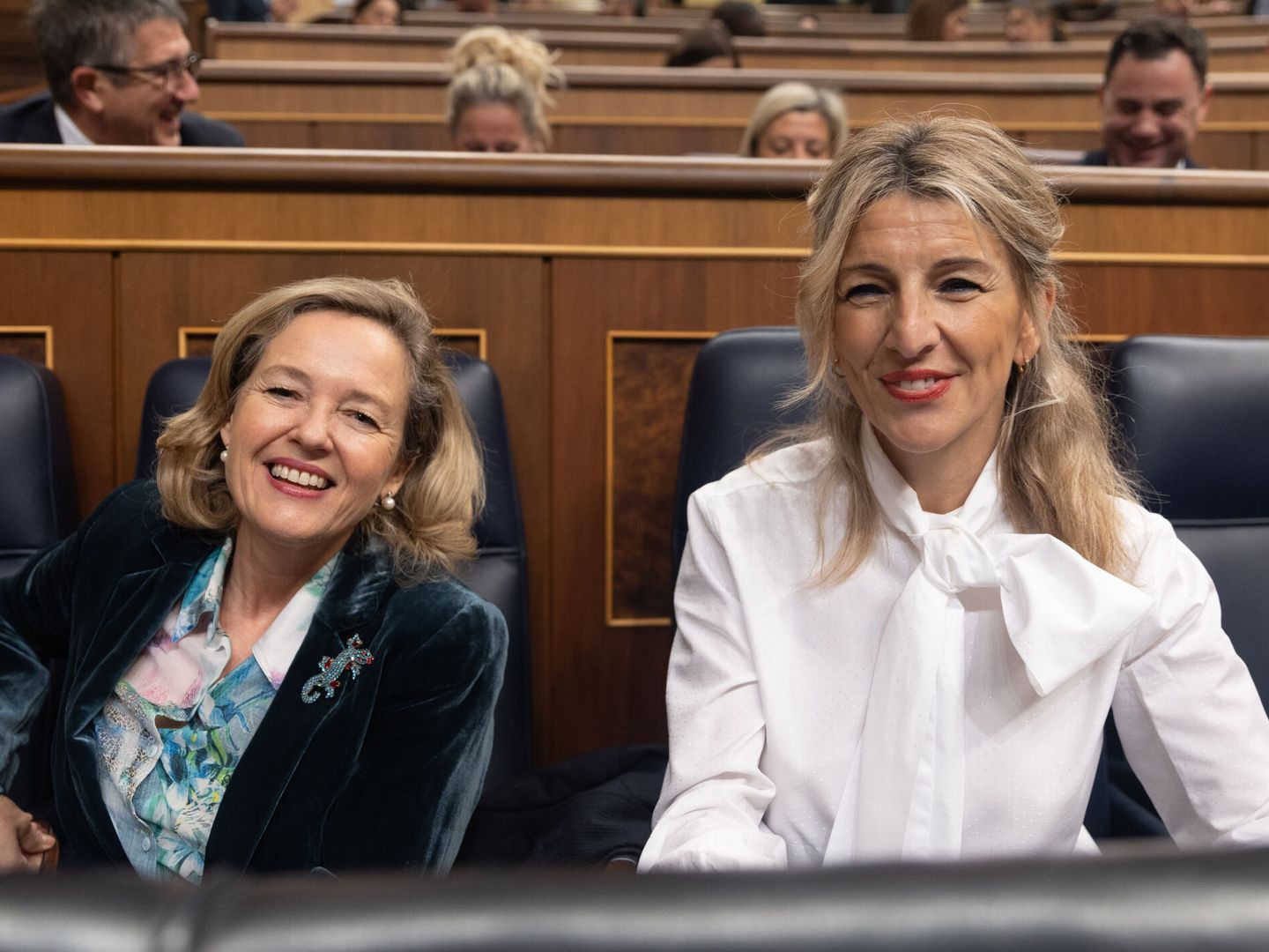 Nadia Calviño y la vicepresidenta segunda, Yolanda Díaz. (Europa Press/Eduardo Parra)