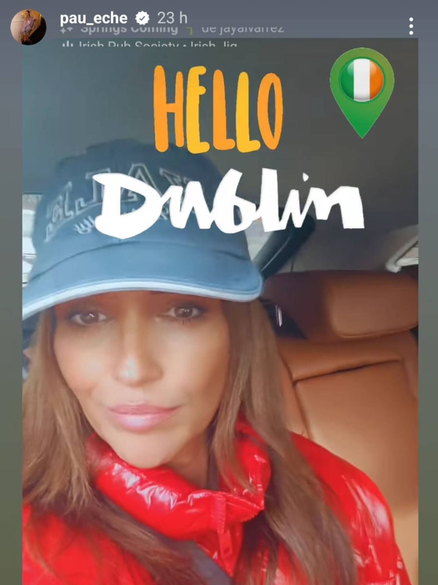 Paula a su llegada a Dublín. (Instagram/@pau_eche)