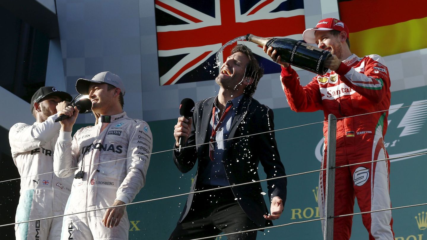 Rosberg habla mientras Vettel moja a su ex.