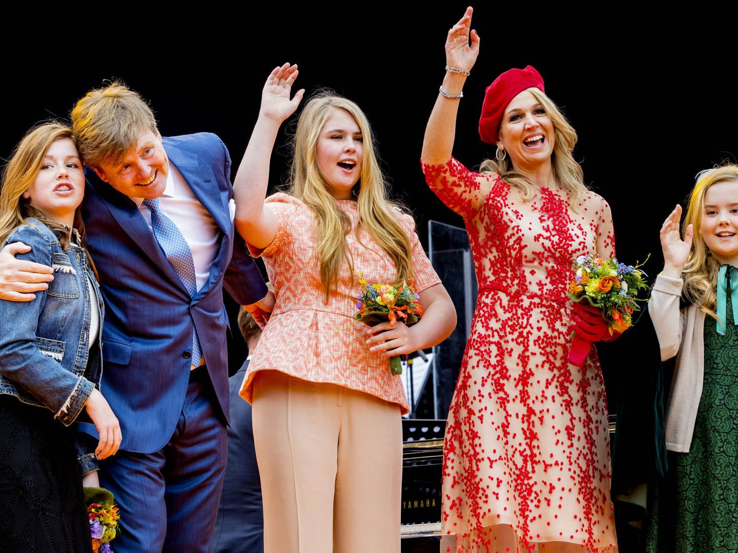 La familia real de Holanda celebra el Día del Rey de 2018. (Getty)