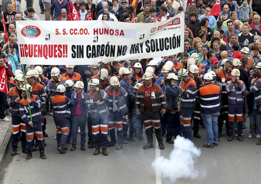 Foto: Manifestación minera por los recortes en el sector. (EFE)