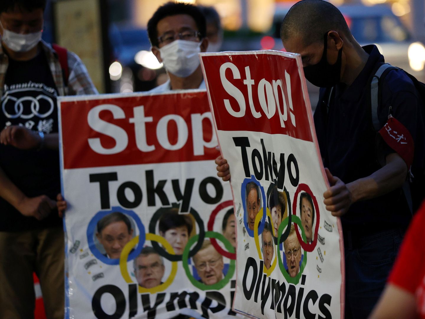 Una protesta en contra de los Juegos Olímpicos en Tokio. (Reuters)