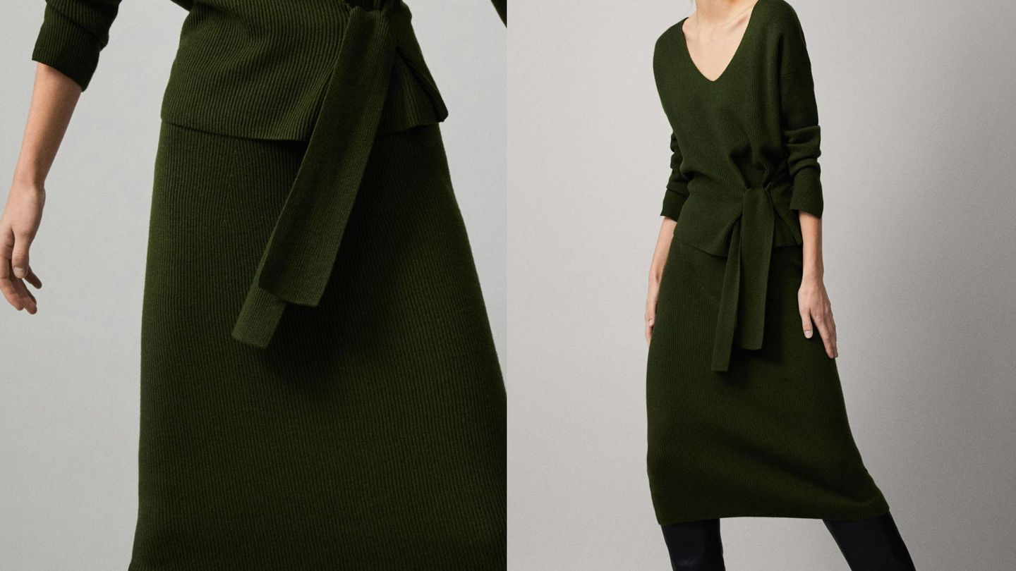 Jersey y falda de Massimo Dutti. (Cortesía)