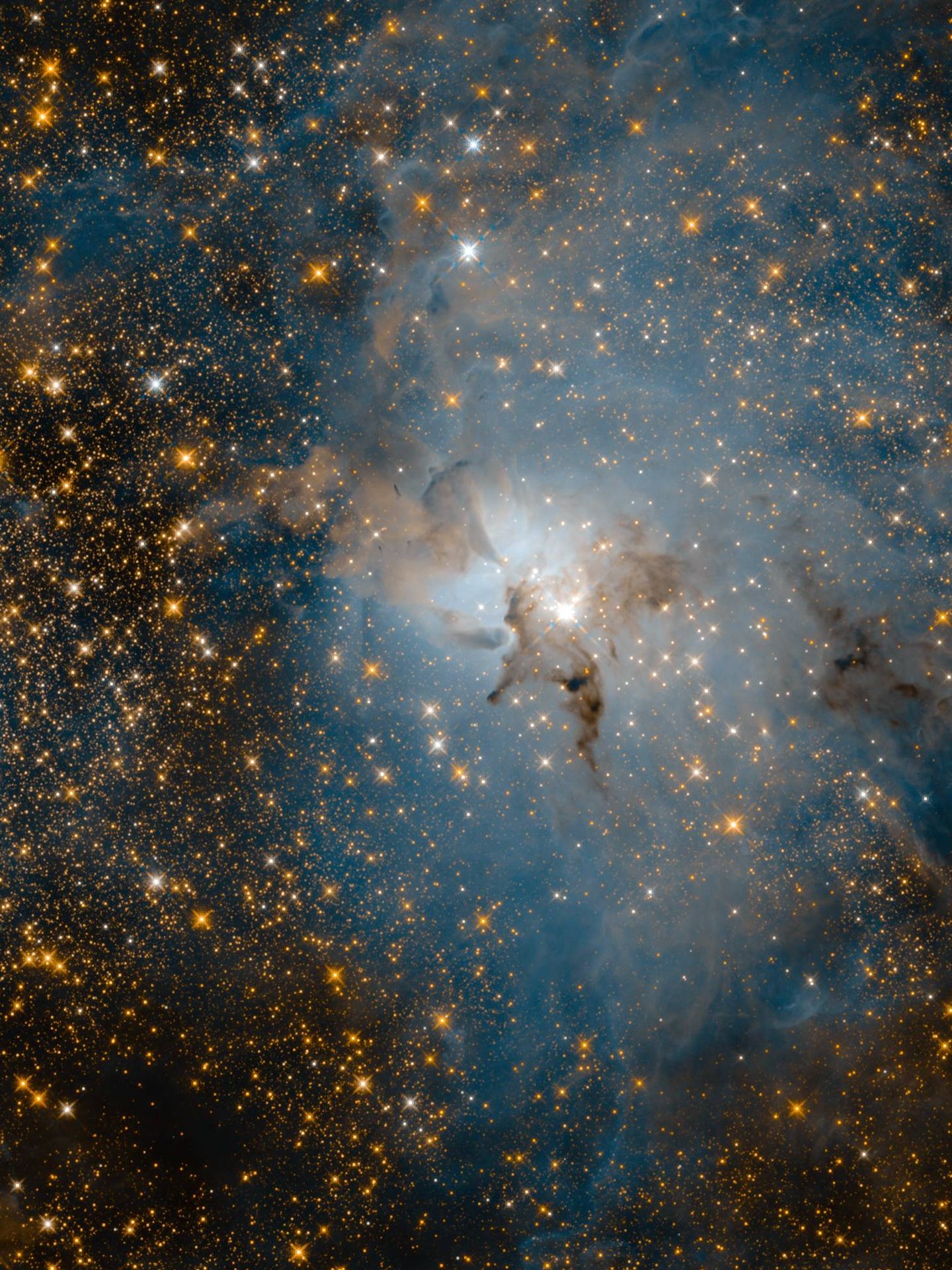 Nebulosa laguna tiene una estrella en el centro con 32 veces más masa que el Sol. Distancia aproximada:  4.000 años luz.