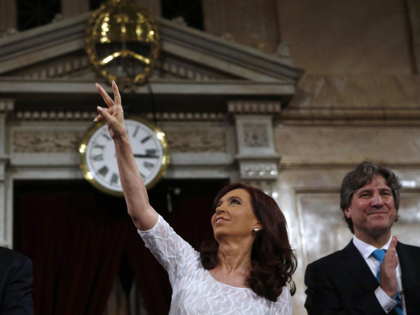 Cristina Kirchner junto a Boudou durante una sesión del Congreso en Buenos Aires (Reuters).