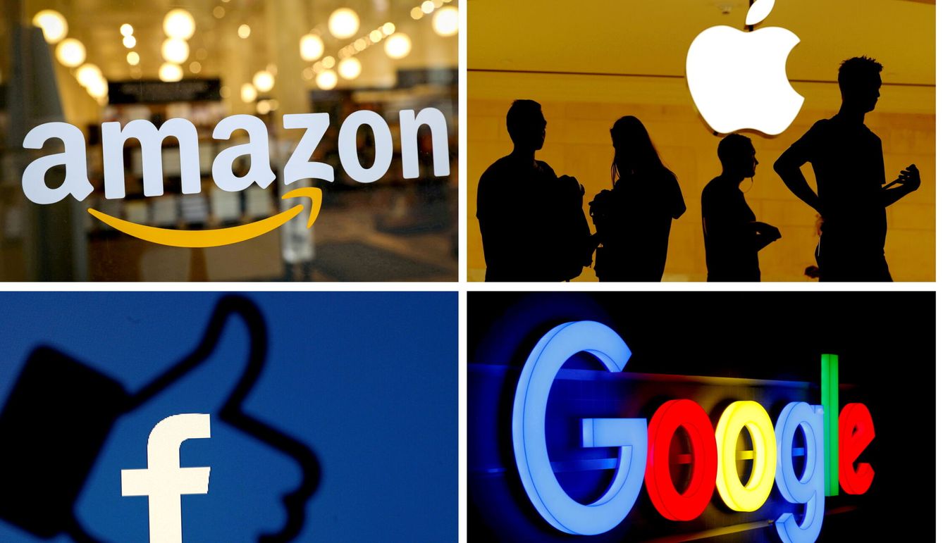 Logos de Amazon, Google, Facebook y Apple. (Reuters)
