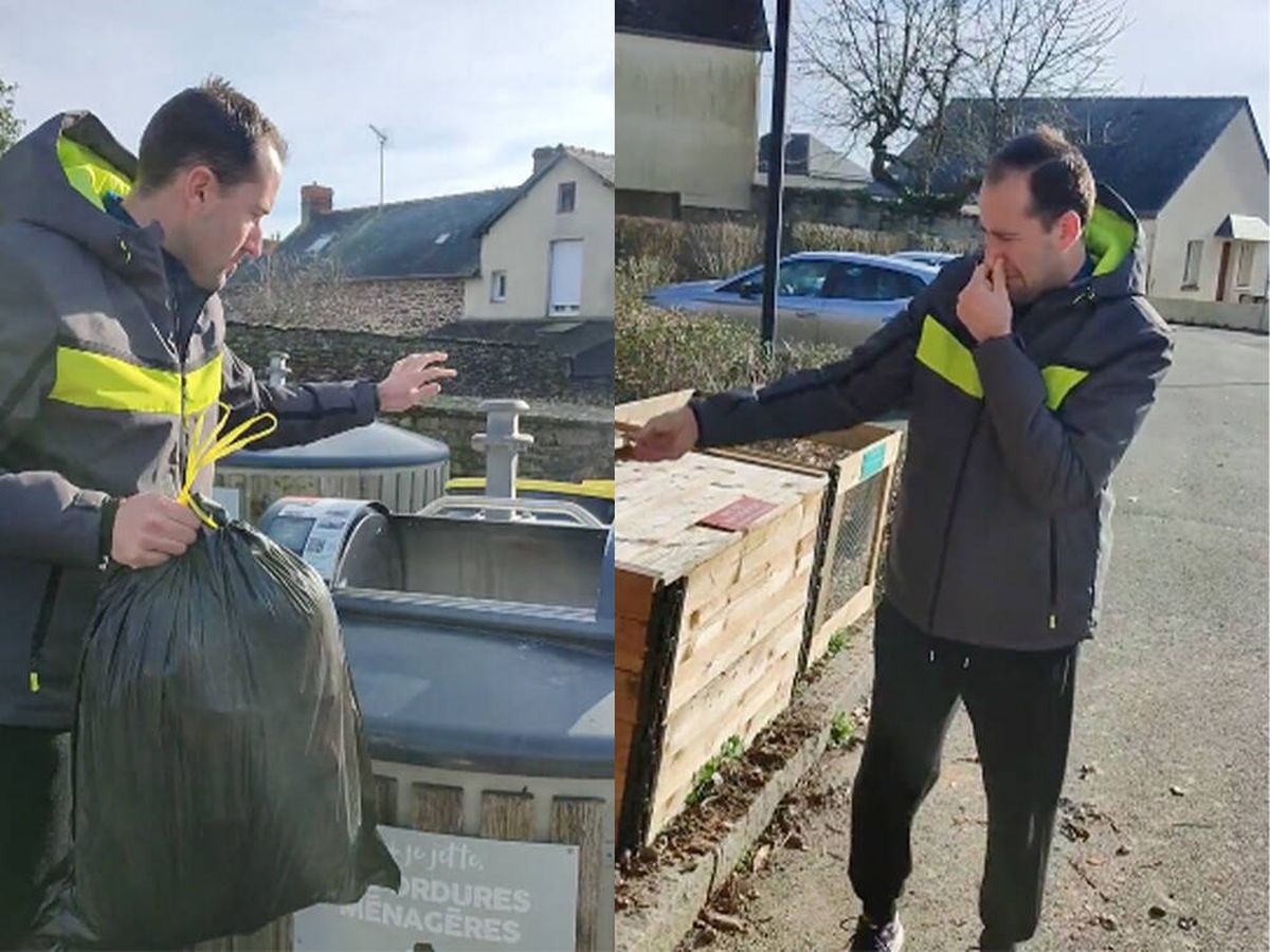 Foto: Un español que vive en un pueblo de Francia enseña lo que hay que hacer allí para tirar la basura: "¡Qué asco!" (TikTok: @somosguiris)