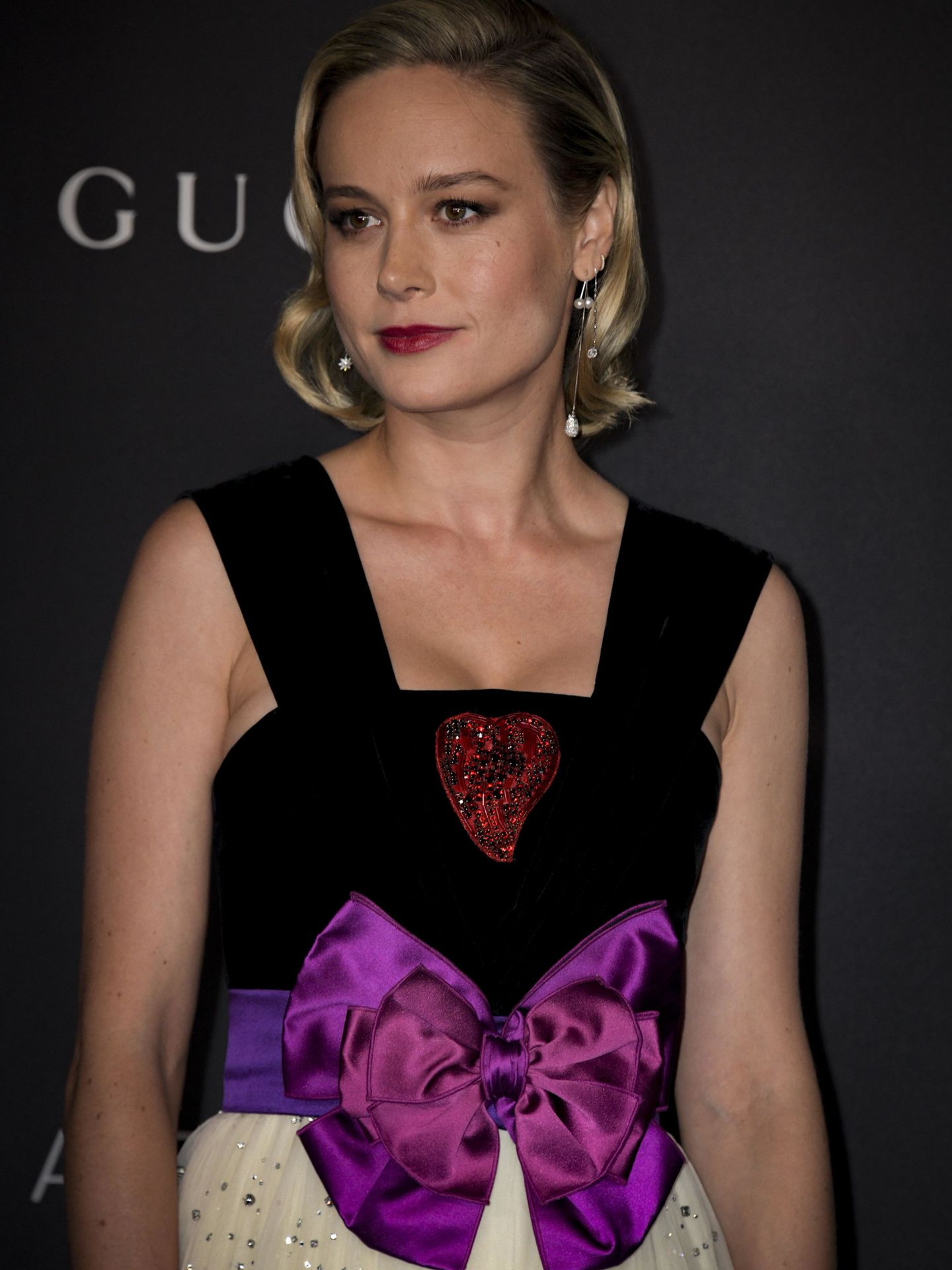 Brie Larson, en la Lacma Art + Film Gala de 2019 vestida de Gucci. EFE/EPA/Christian Monterrosa)