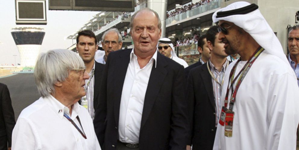 Foto: El Rey aprovecha su viaje privado a la Fórmula 1 para hablar de inversiones con los emires