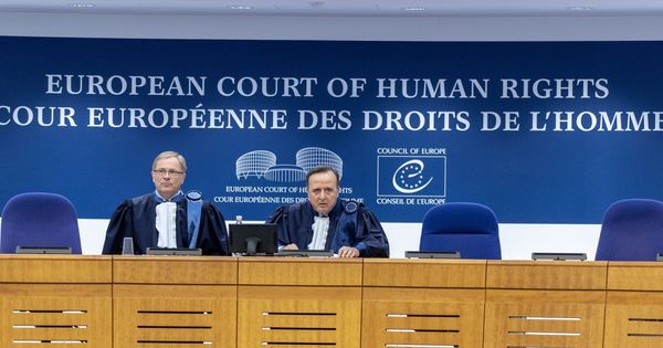 Foto: El presidente del Tribunal Europeo de Derechos Humanos, Guido Raimondi, y el subsecretario de la Gran Cámara, Soren Prebensen, en una imagen de archivo. (EFE)