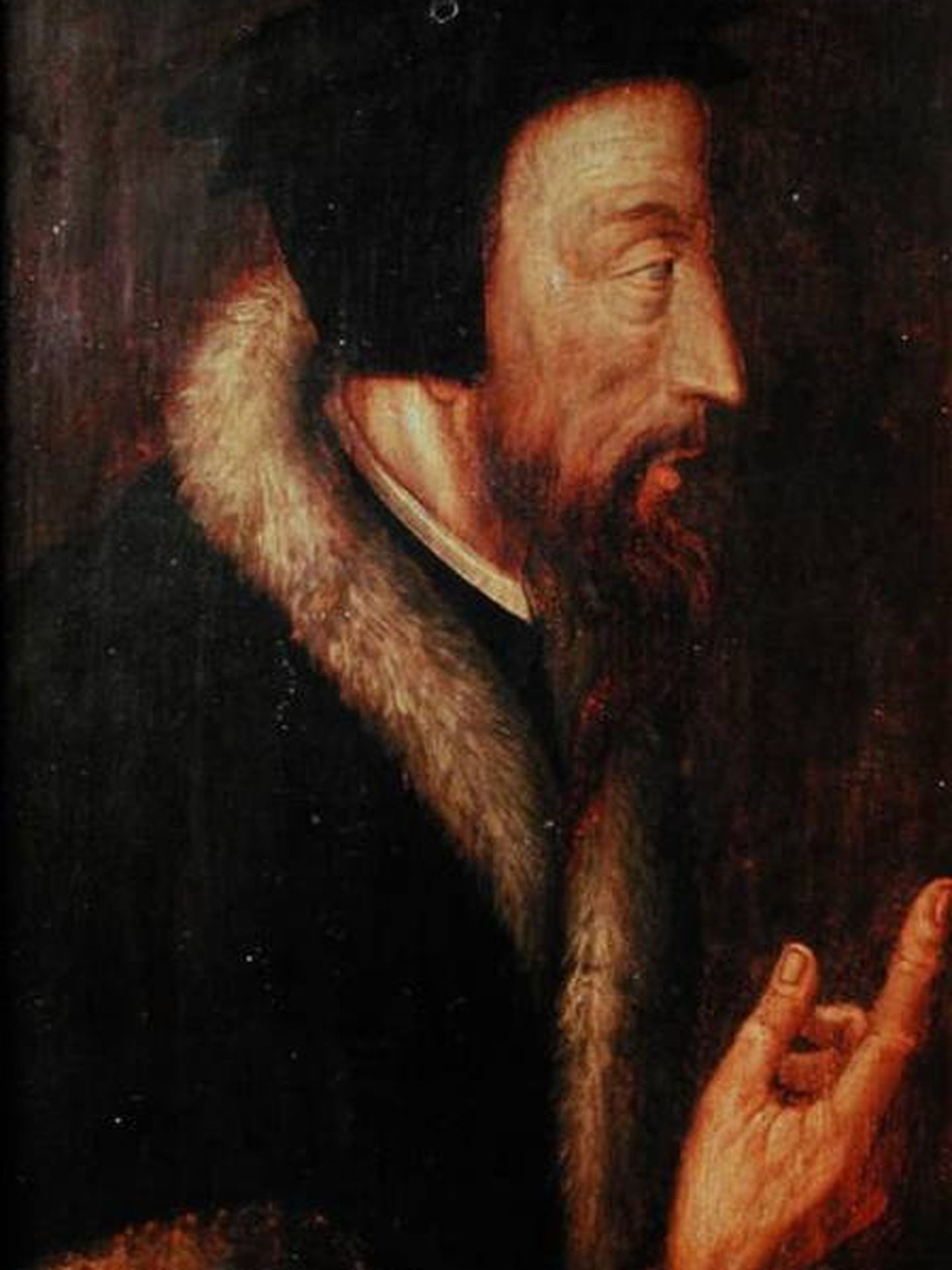 Retrato de Calvino del siglo XVI.