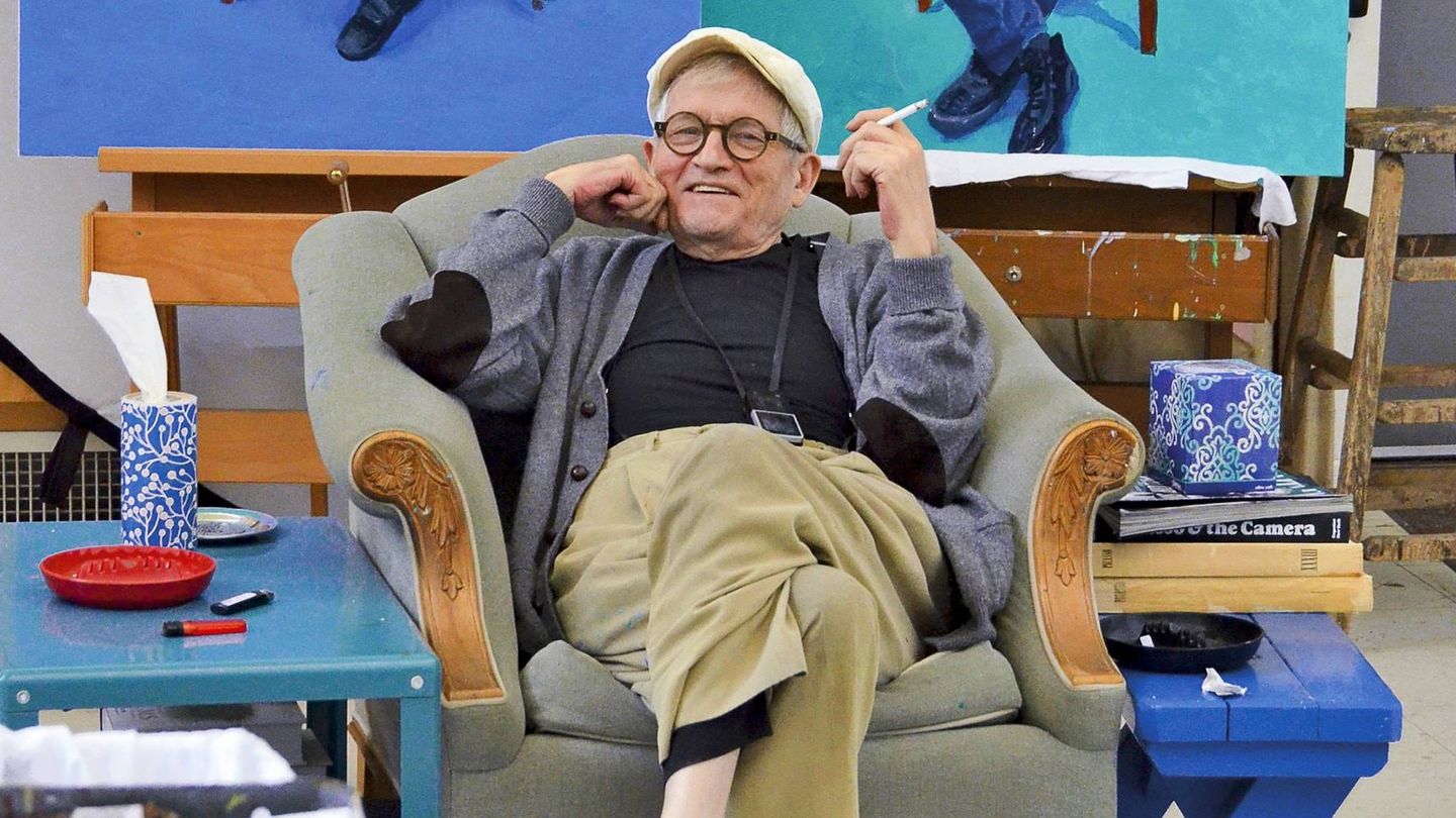David Hockney en su estudio de Los Ángeles el 1 de marzo de 2016. (Jean-Pierre Gonçalves de Lima)