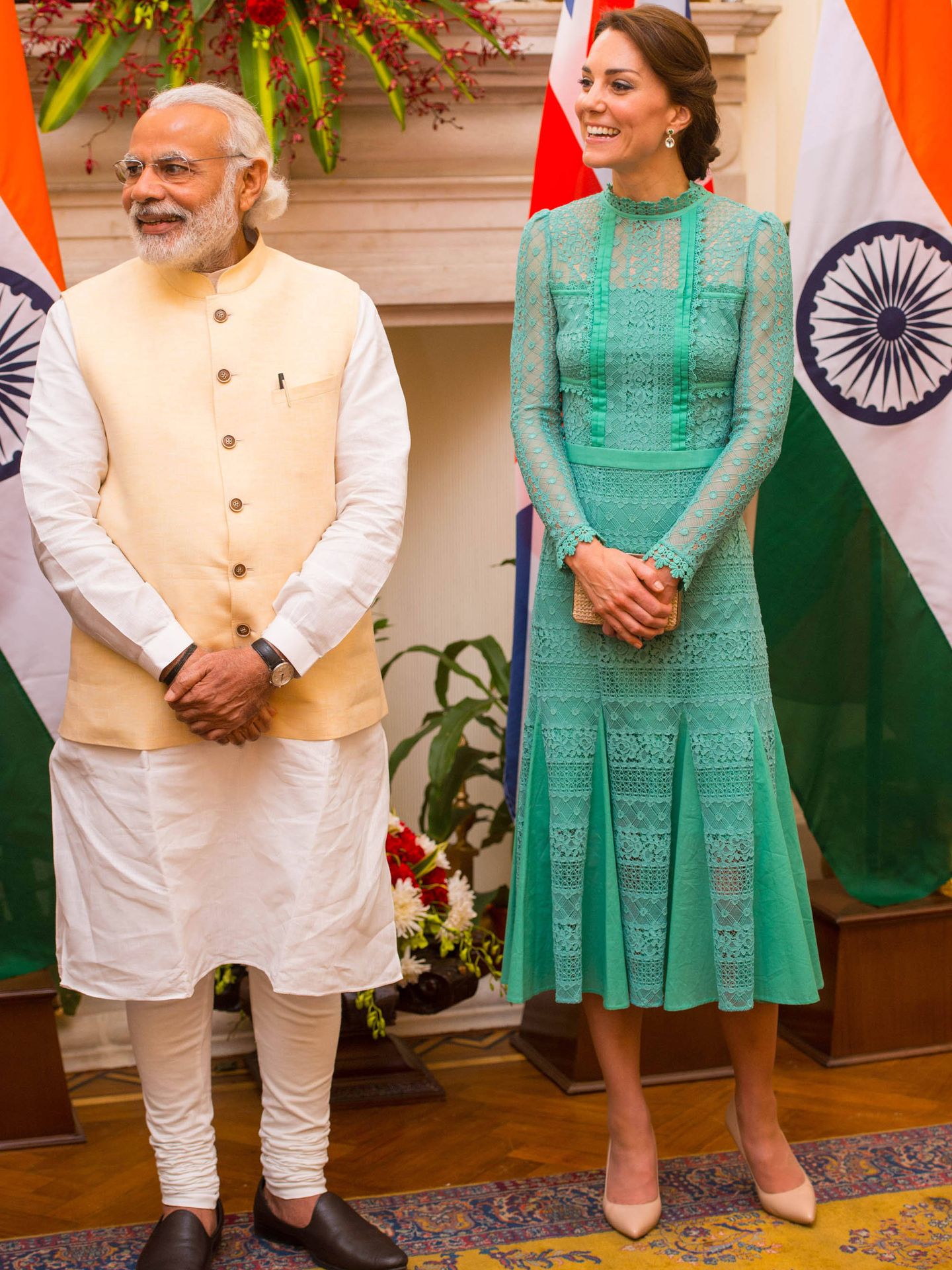 La duquesa de Cambrige, en la India. (Getty/Dominic Lipinski)