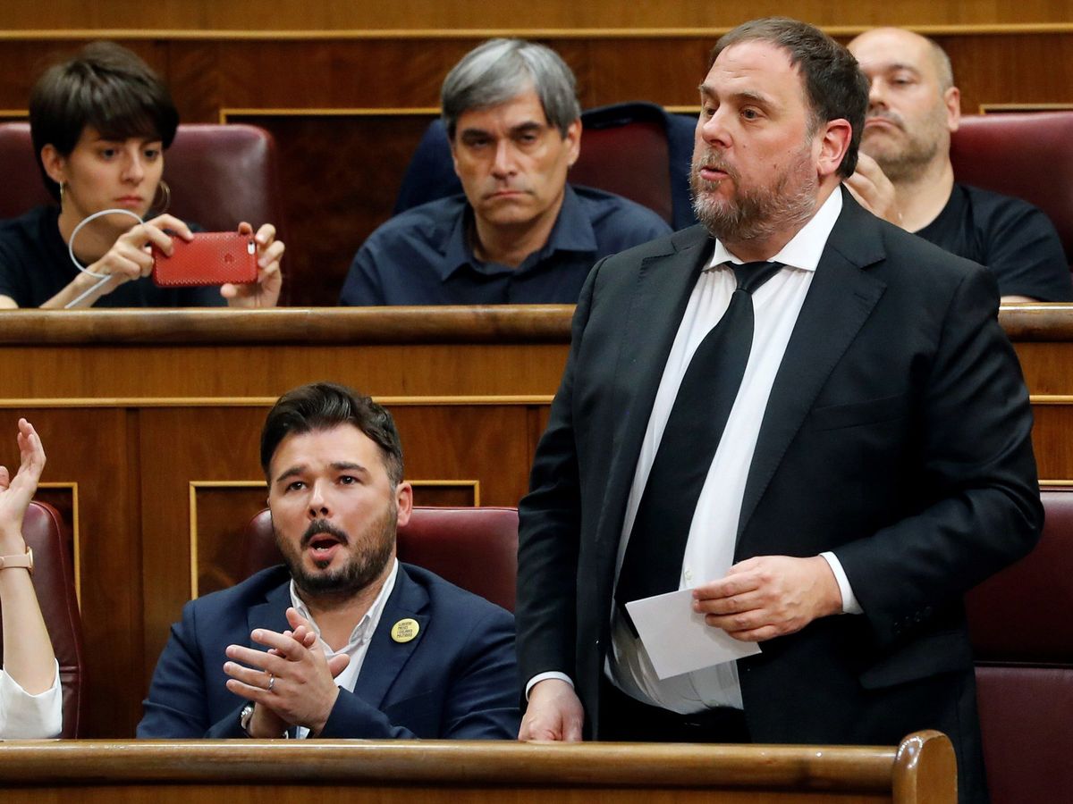 Foto: Oriol Junqueras, durante la sesión constitutiva de las nuevas Cortes Generales de la XIII Legislativa en el Congreso. (EFE)