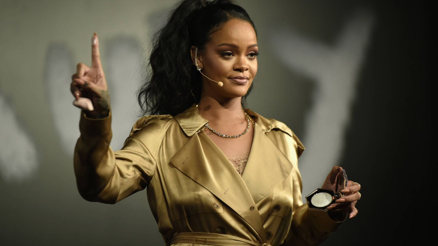 Rihanna, en una presentación de Fenty Beauty. (Getty)