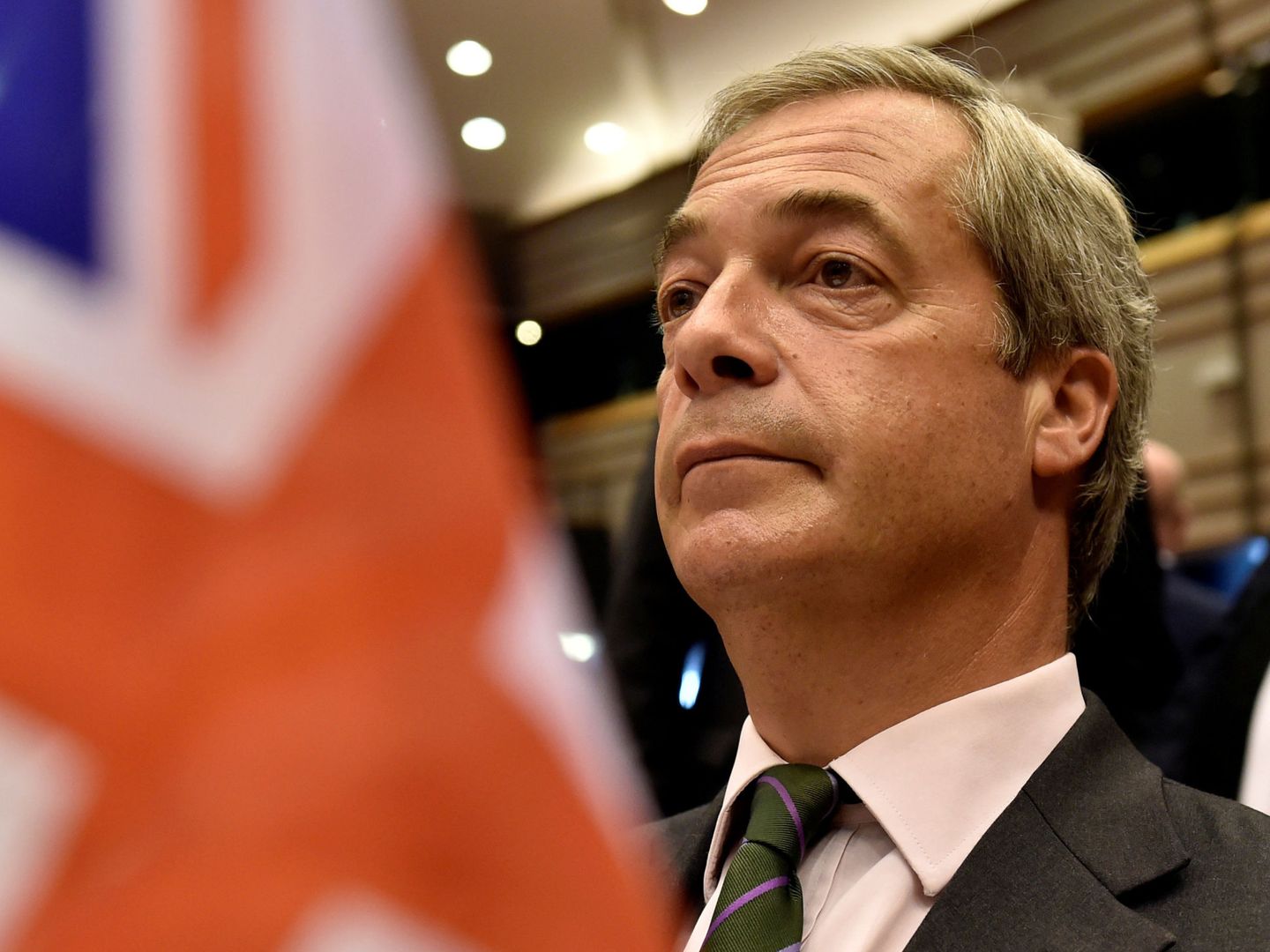 Nigel Farage, líder del UKIP, en una sesión plenaria del Parlamento Europeo en Bruselas. (Reuters).