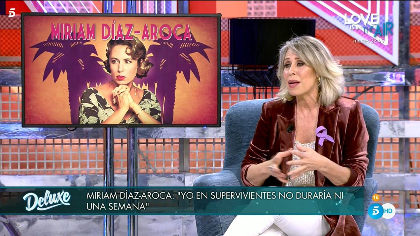 Miriam Díaz-Aroca, en el 'Deluxe'. (Mediaset)