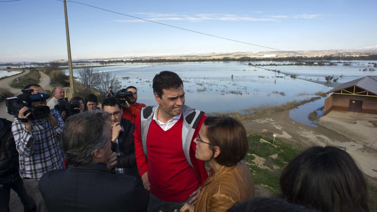 Pedro Sánchez visita por segunda vez la zona de Aragón afectada por la crecida del Ebro