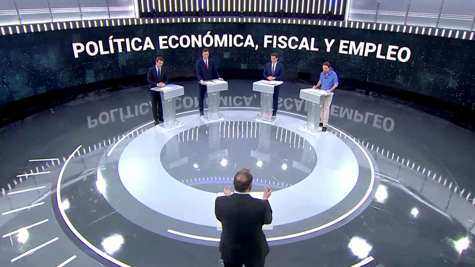 Foto: Los cuatro candidatos, durante el debate de TVE. (Reuters)