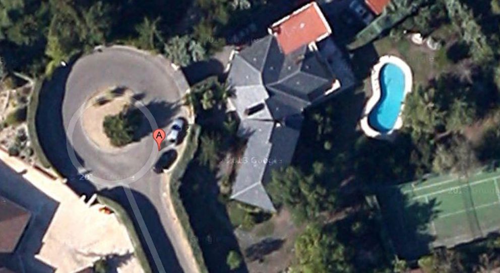 Imagen aérea de la que será la nueva casa de la pareja (Google Maps)