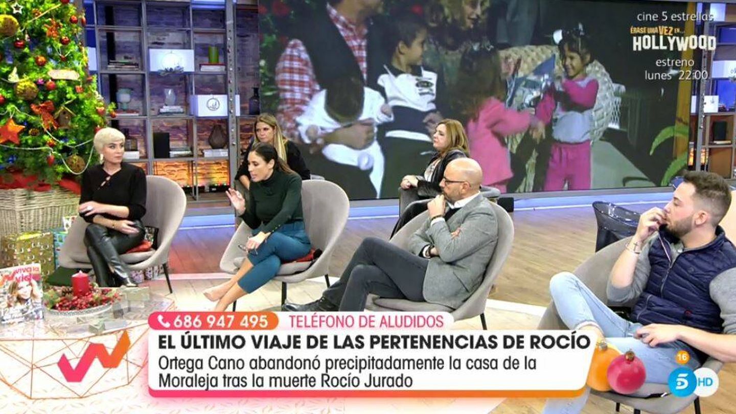 Ana María Aldón discute con sus compañeros de 'Viva la vida'. (Mediaset)