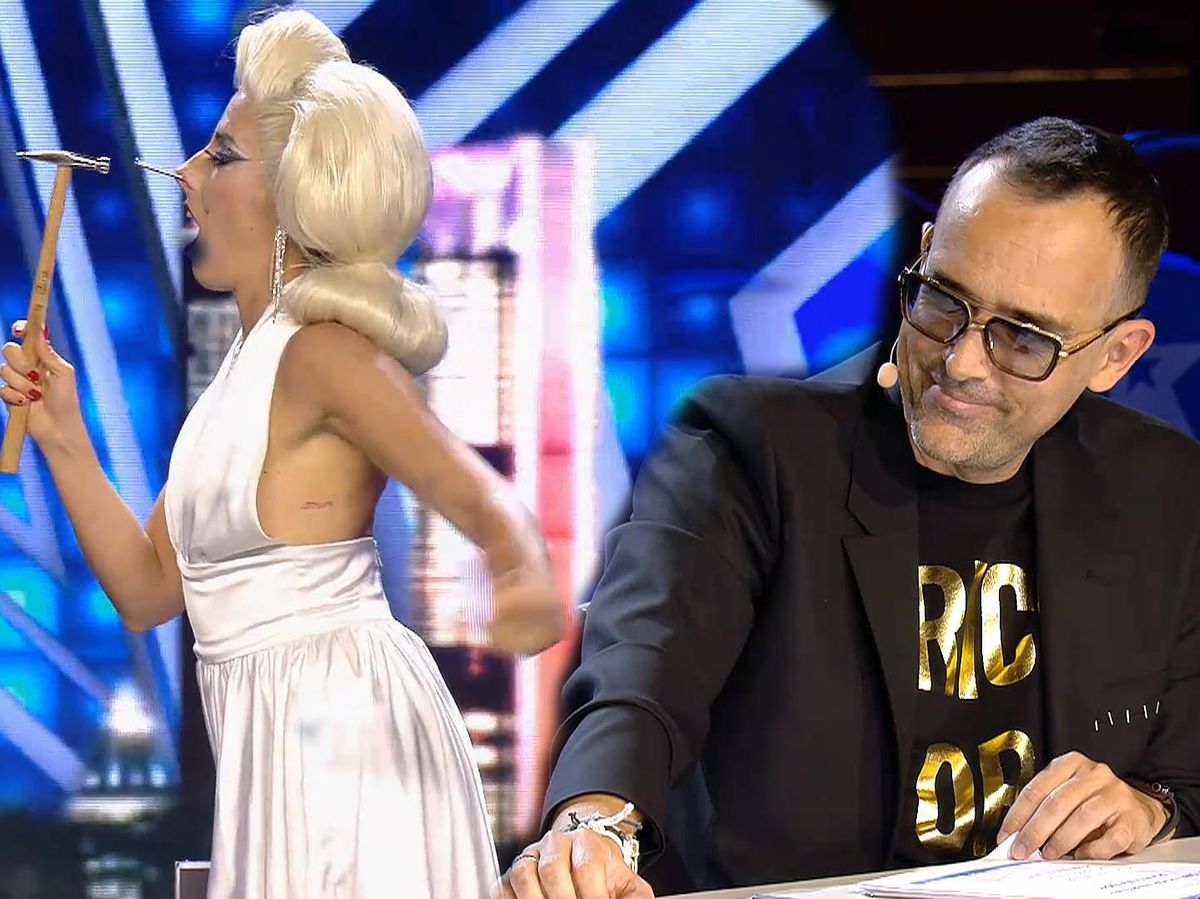 Foto: Coraly Corazón y Risto Mejide, en 'Got Talent España'. (Mediaset)