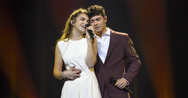Foto: Amaia y Alfred, durante uno de sus ensayos en el Altice Arena, sede de Eurovisión 2018. (RTVE)