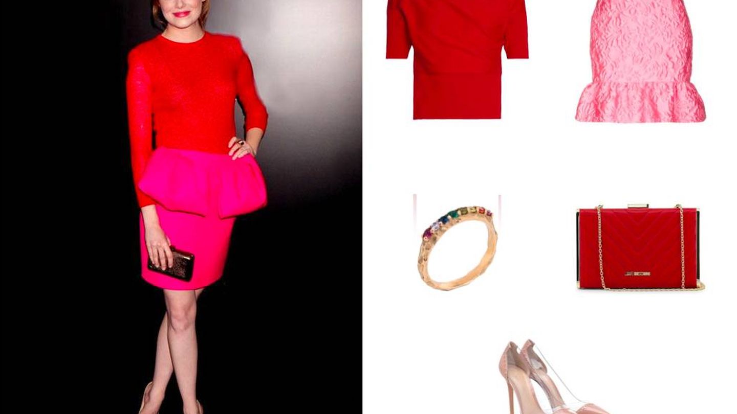 Haz tuyo el outfit de Emma Stone con el shopping que te proponemos. (Pinterest)