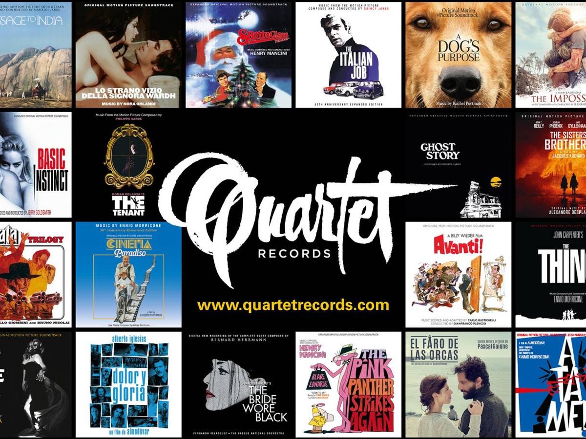 Foto: Algunas de las bandas sonoras editadas por José María Benítez. (Quartet Records)